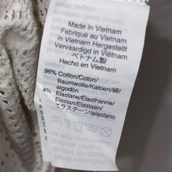 Madewell Texture & Thread Tee Shirt Modern Tie-Front Geo-Eyelet Cutout Pattern - Picture 5 of 7